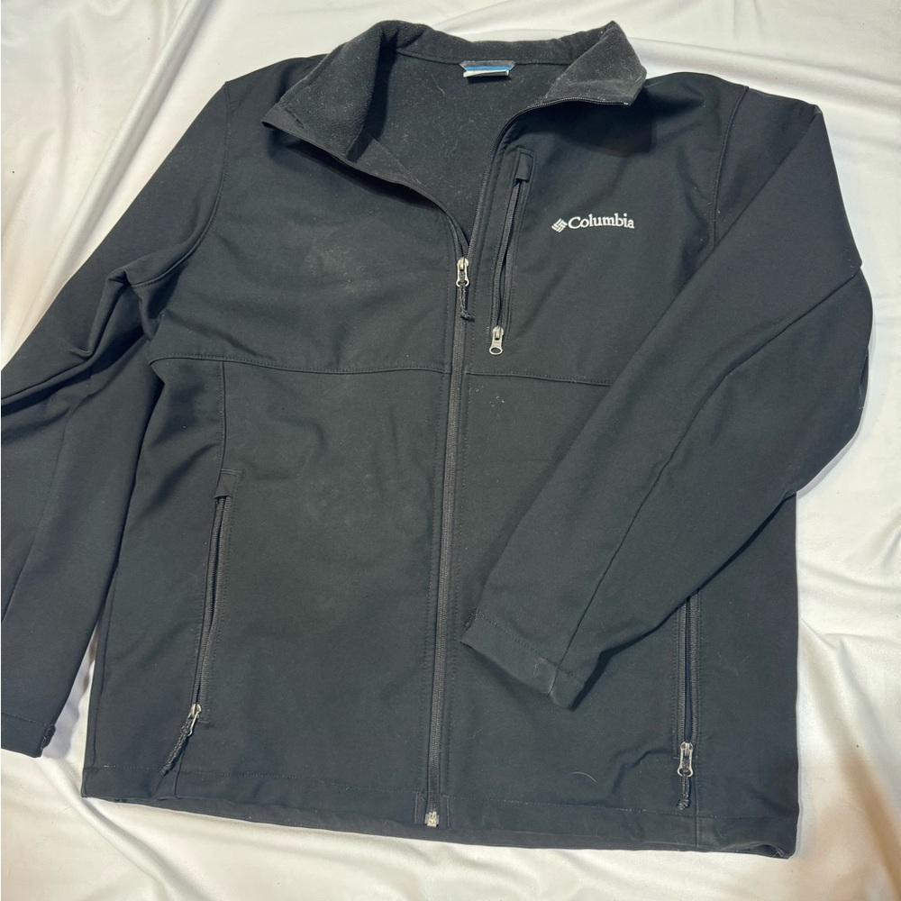 Columbia Jacket Mens Large Black Ascender Softshell Full Zip Casual Outdoors